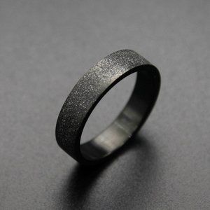 Black Titanium Size 10 Ring Woman's Men's Simple Wedding Band